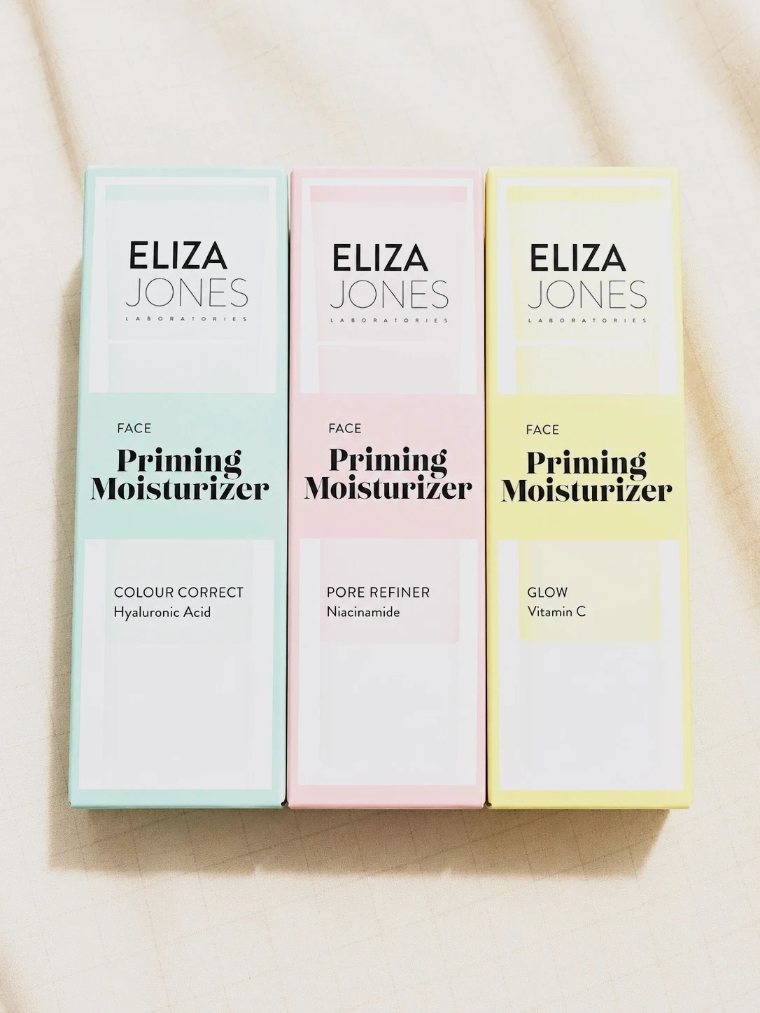 Lot 3 soins Eliza Jones – Priming Moisturizer – Vitamine C, Niacinamide & Acide Hyaluronique