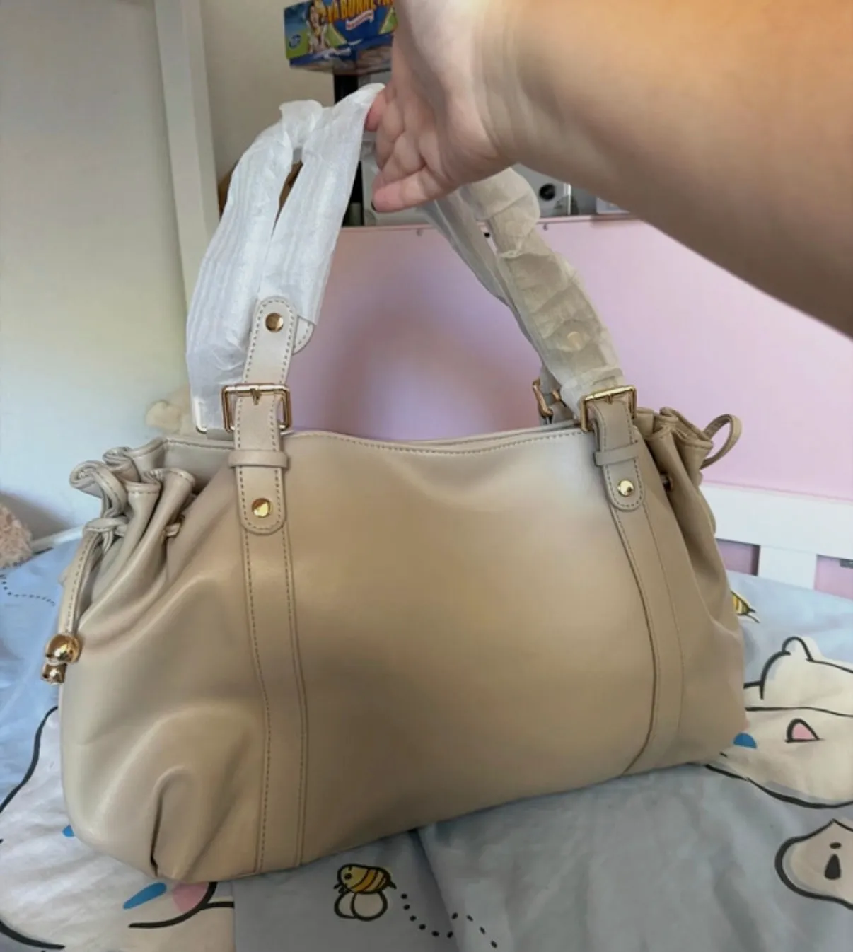 Sac à main beige en cuir synthétique style Gérard darel 24h – Sans marque – taille Taille unique 2