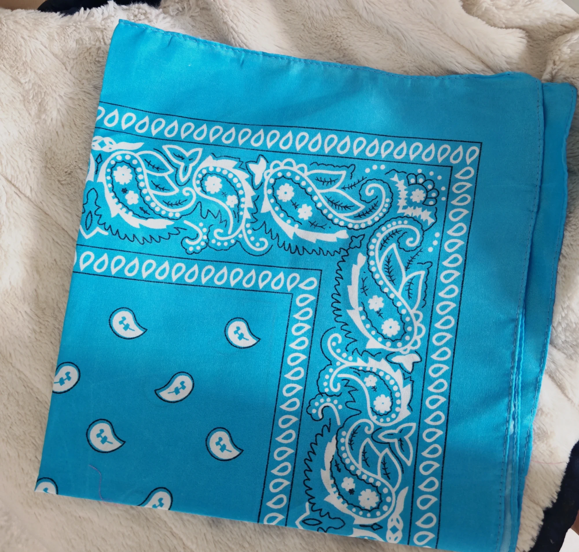 Set of Paisley Bandanas Blue White Purple