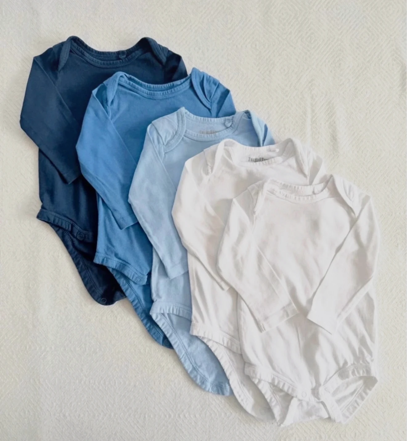 Bodies manches longues blanc et bleu 62-68 cm Lupilu