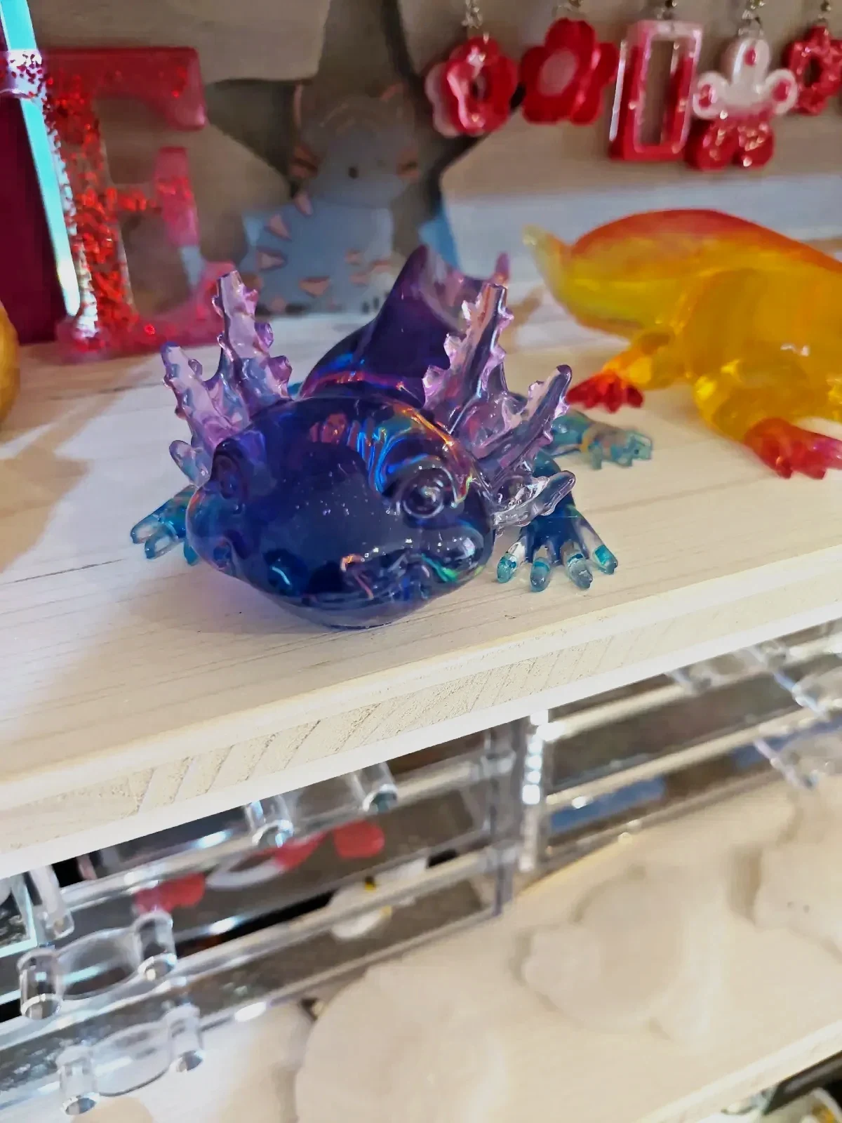Axolotl violet en resine epoxy