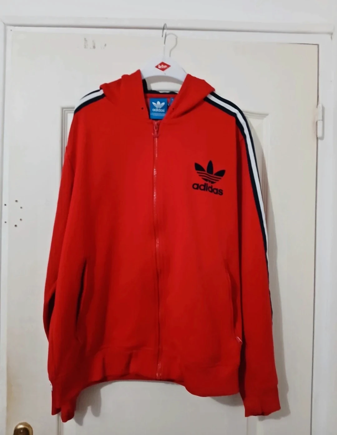 Veste à capuche zippée Adidas rouge – Adidas – taille L