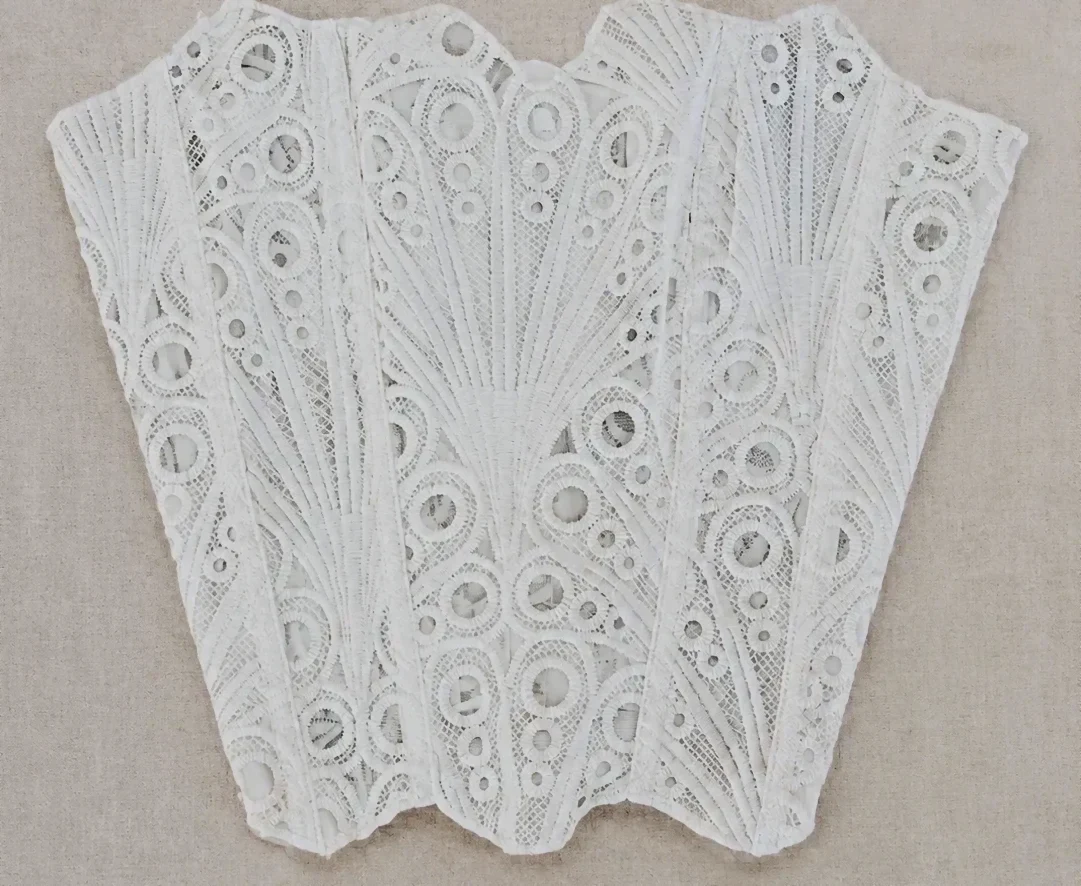 Corset bustier blanc en dentelle transparent à nouer – Neuf – Taille L
