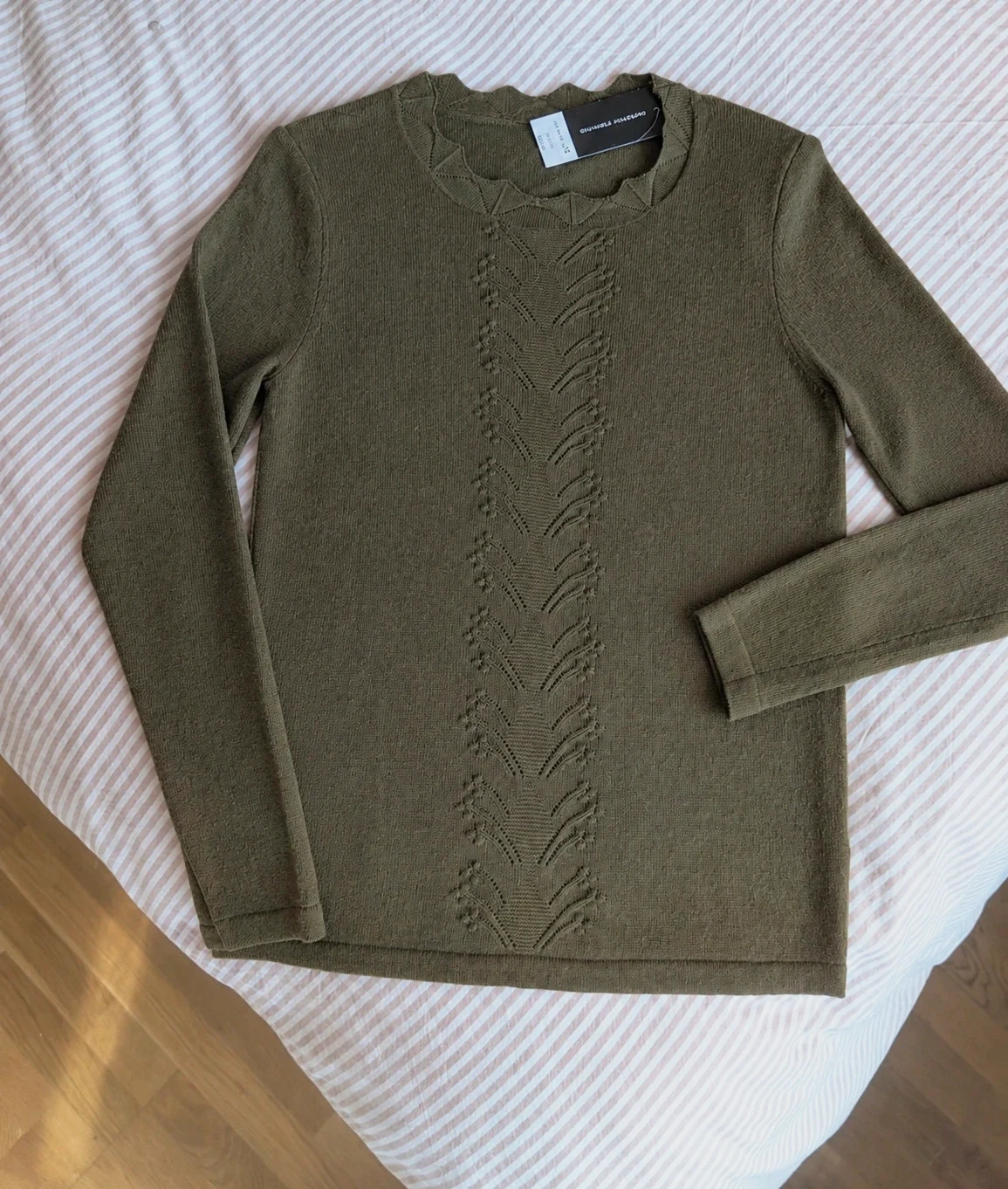 New Wool Mix Olive Green Khaki Knit Jumper UK 12