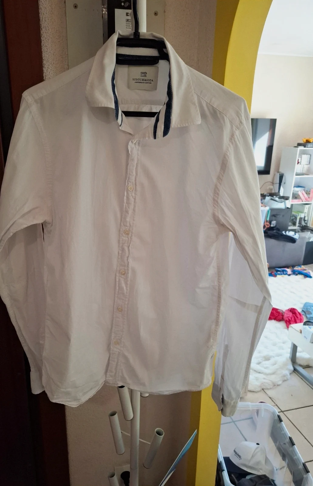 Chemise Manches Longues Homme Blanche "Scotch & Soda" Amsterdam Couture T.M