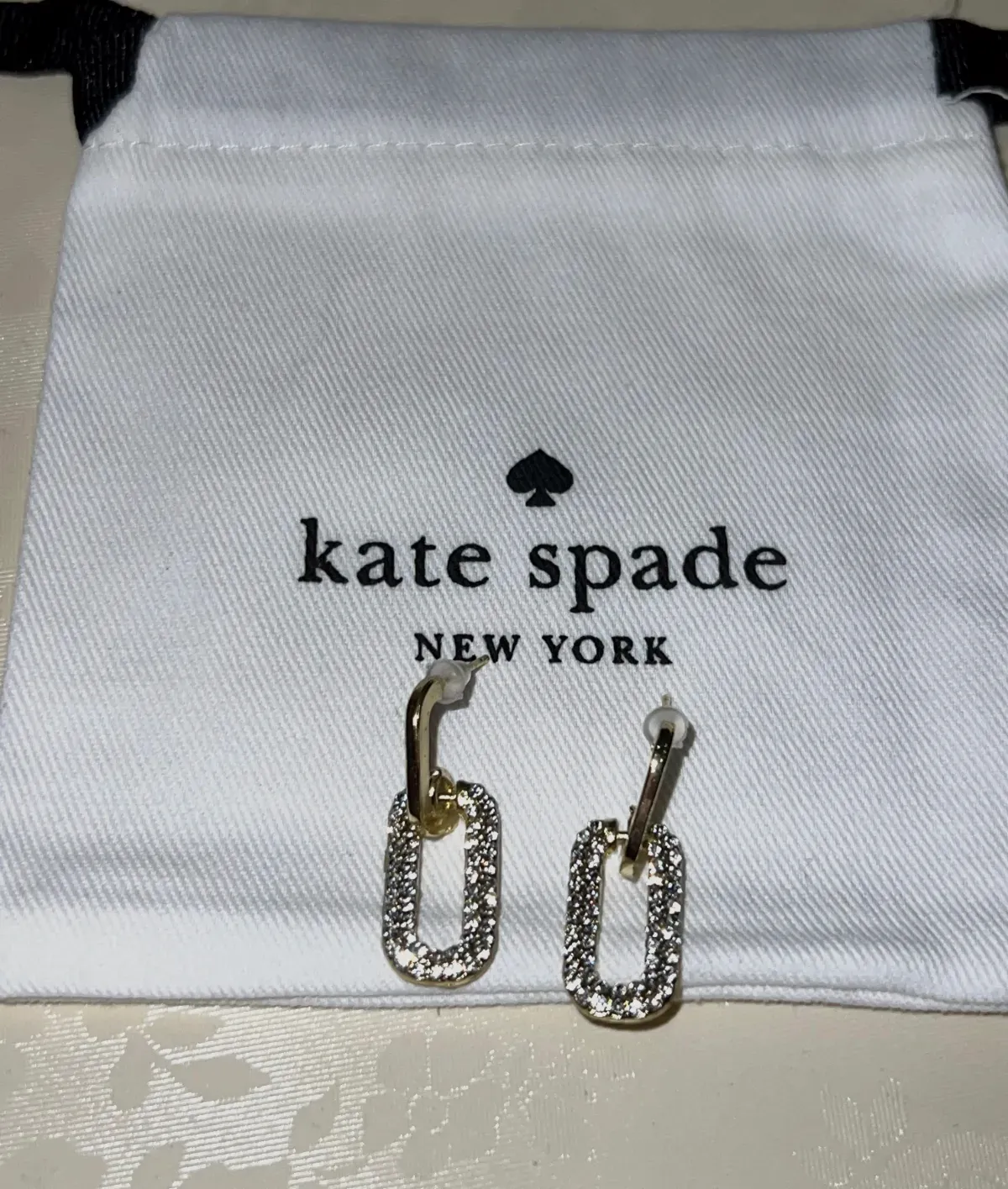 Boucles d'oreilles pendantes strass Kate Spade – Kate Spade – doré – taille Taille unique 4