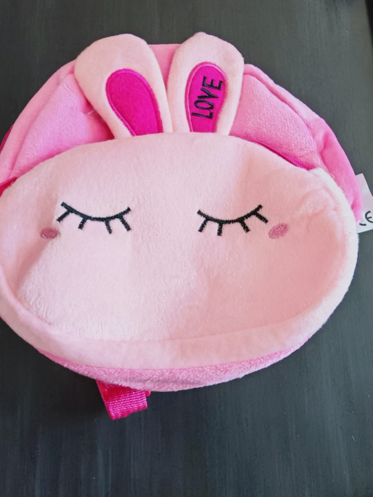 Petit sac à dos Lapin rose en peluche – Très mignon – Enfant