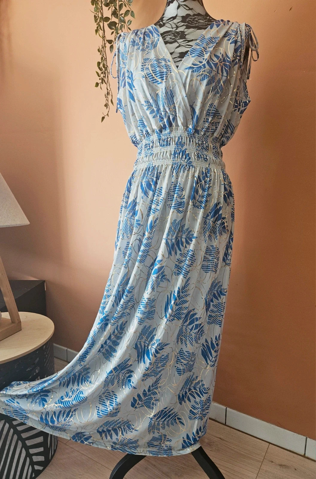 Robe longue reflets dorés taille magique - TU 38 au 48 – Boutique Parisienne – taille XL / 42 / 14