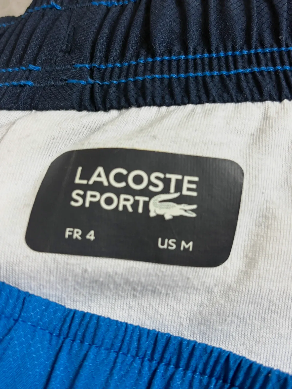 Lacoste hommes short de sport taille M bleu tennis running training logo crocodile – Lacoste – taille M 4