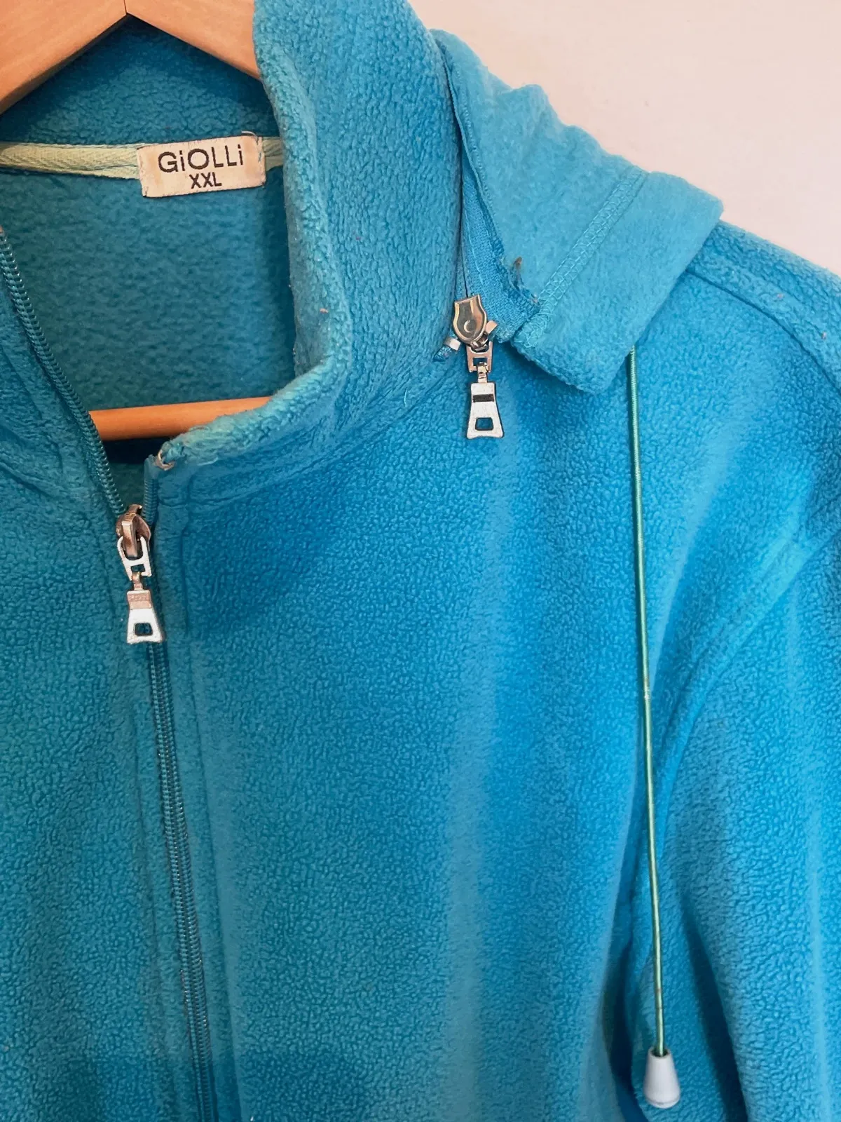 Chaqueta forro polar azul turquesa - Talla XXL - Capucha extraíble – taille XXL / 44 / 16 3