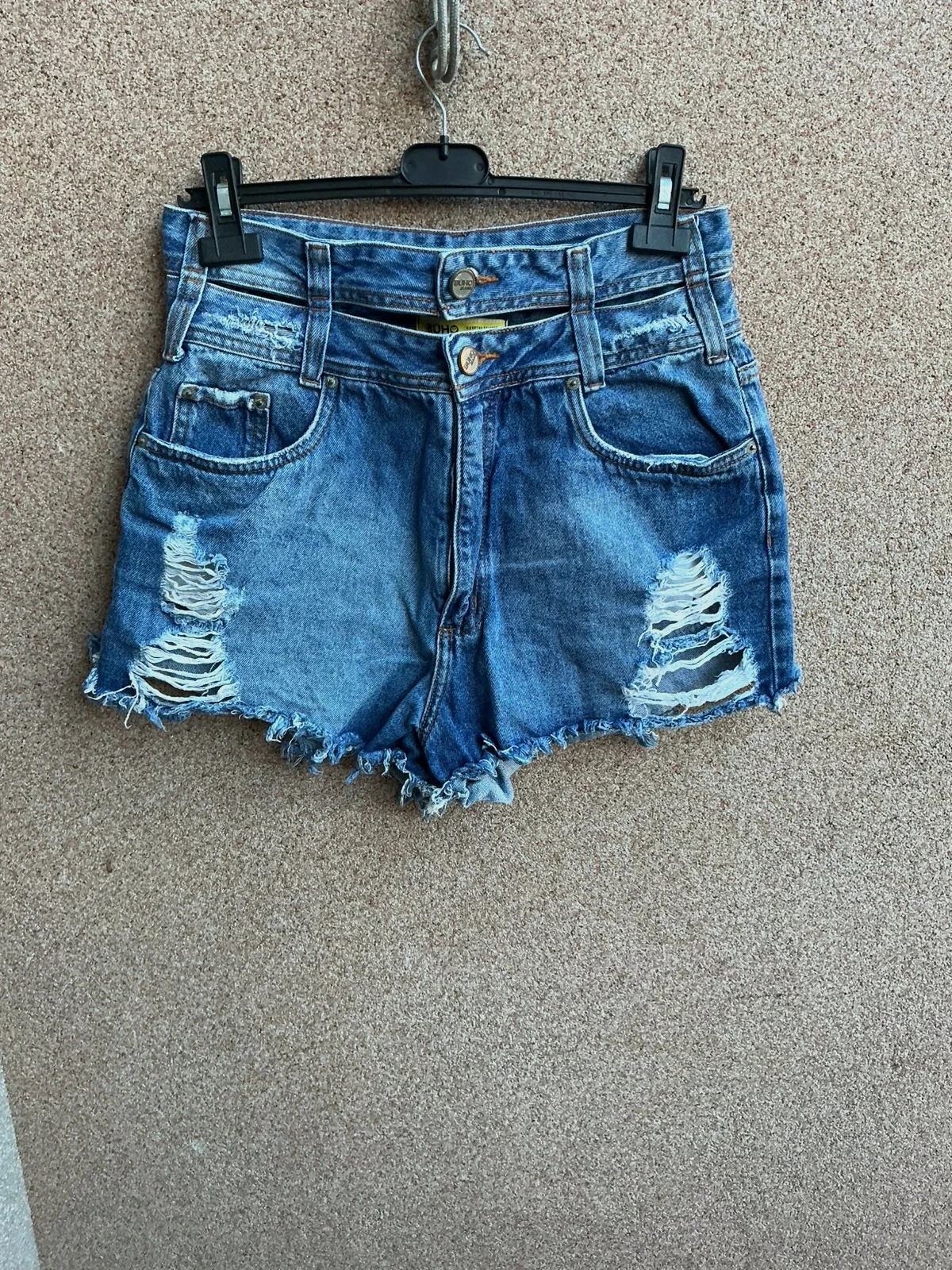 Calções ganga rasgados BUHO azul denim T40 – Búho – taille L / 40 / 12
