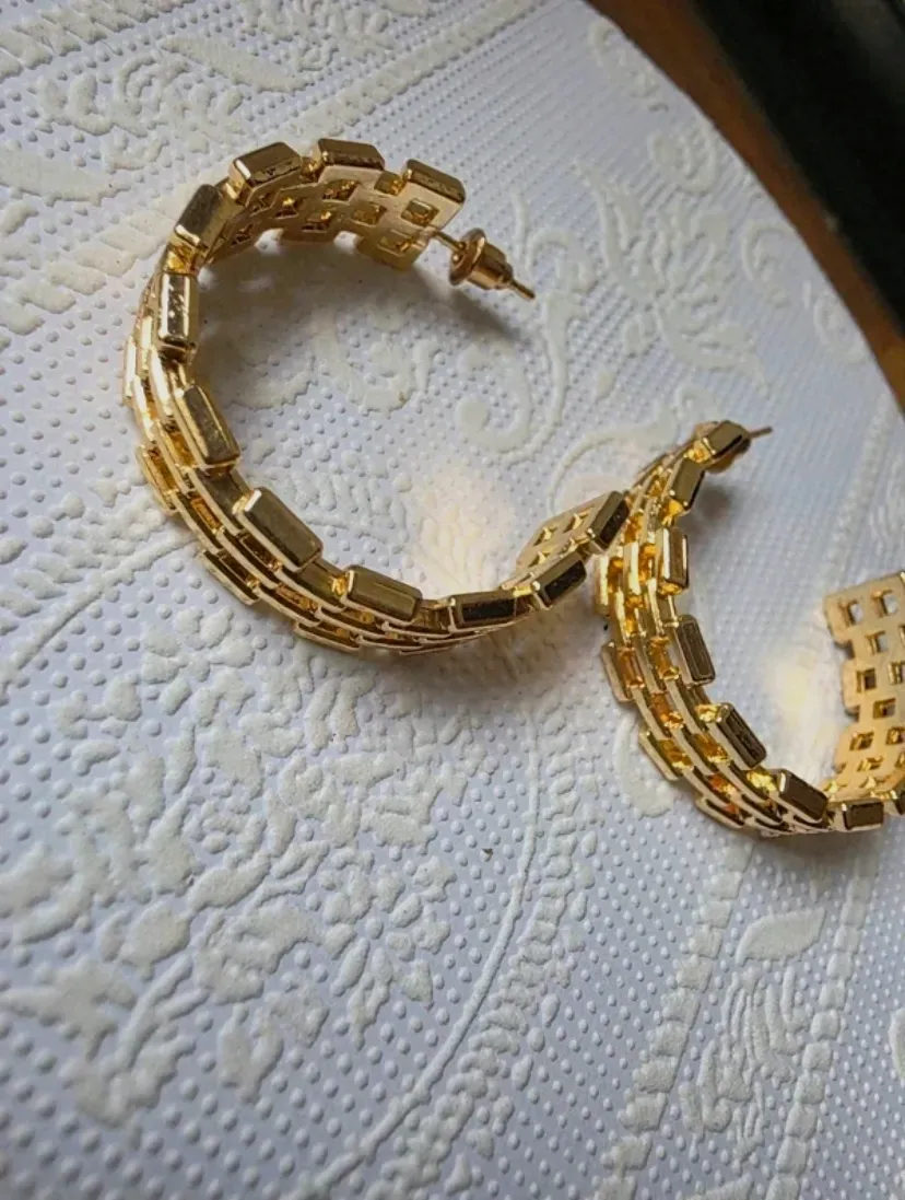 Créoles ajourées dorées géométriques – kate spade – doré – taille Taille unique 3