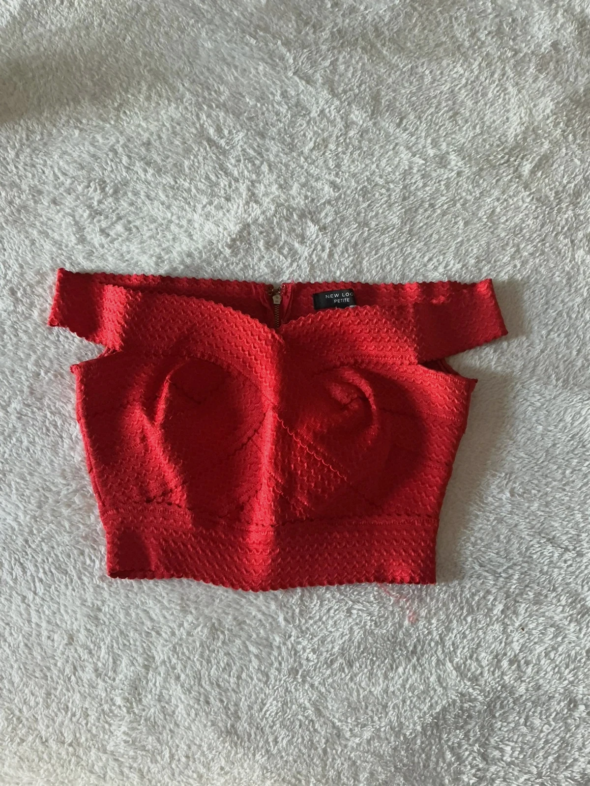 Crop top vermelho ombro a ombro New Look Petite XS