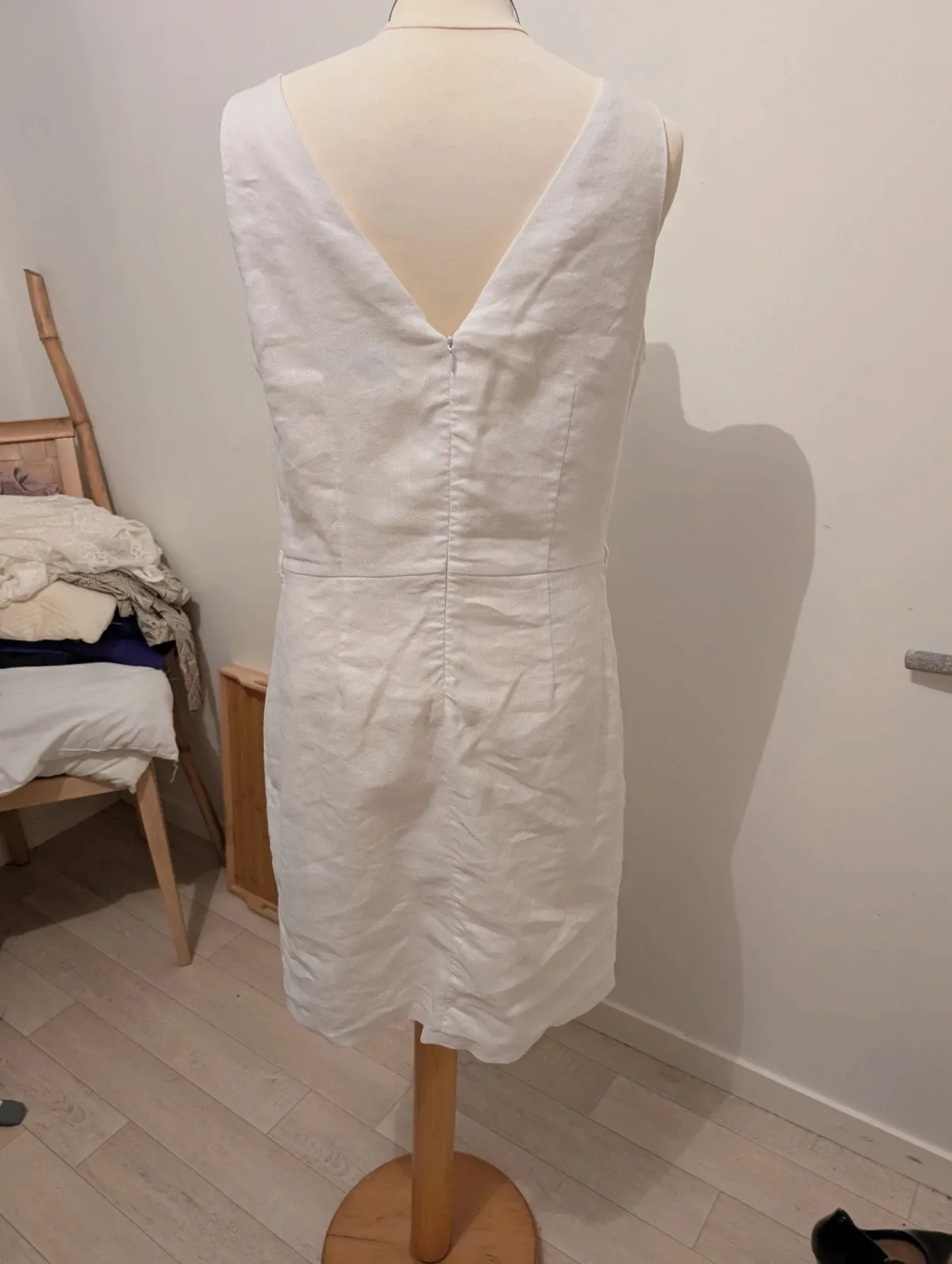 Robe en lin mi-longue blanche marque Nina Kalio taille 42 – Nina Kalio – taille XL / 42 / 14 5