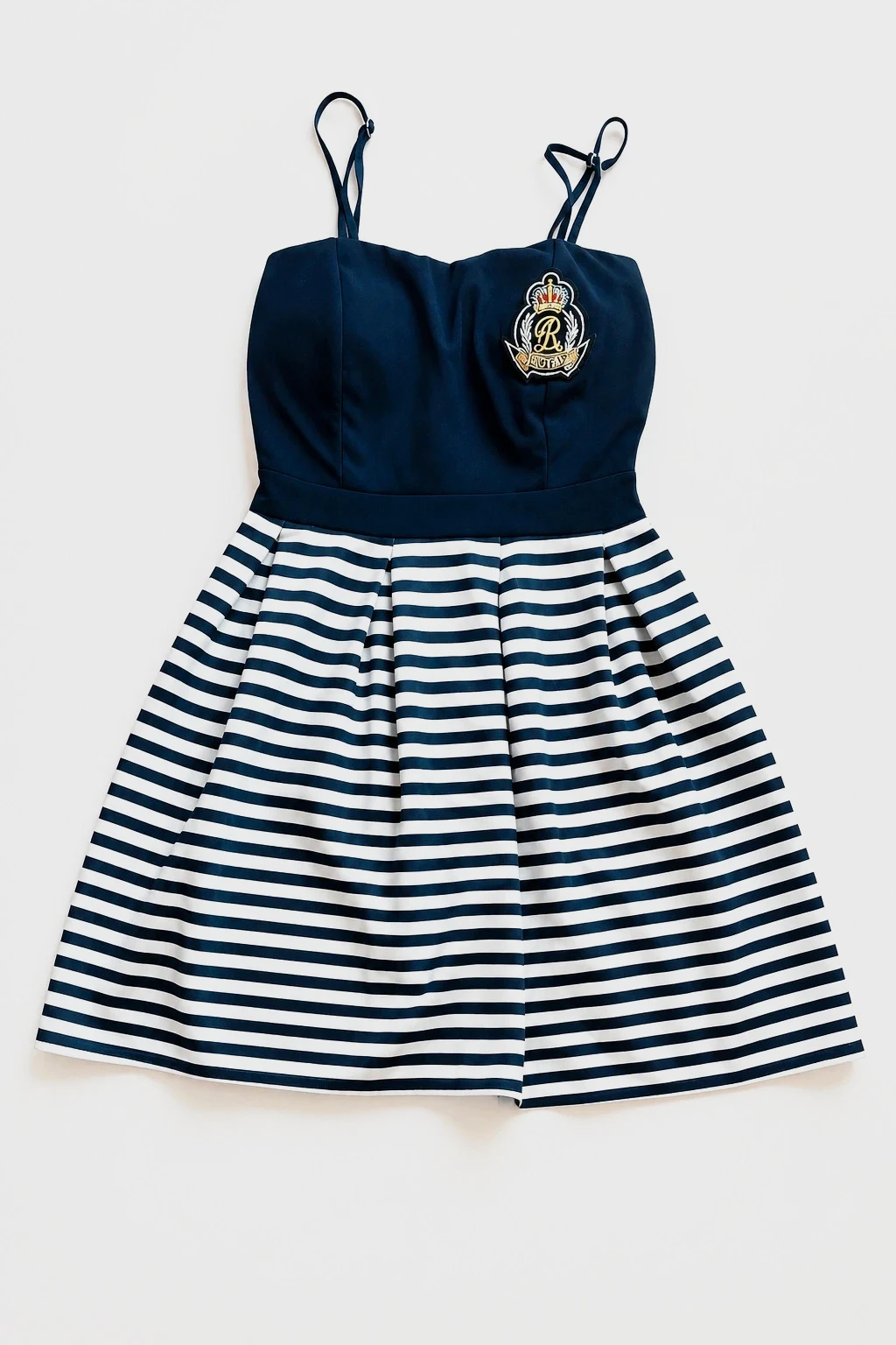 Vestido marinero azul marino y blanco | Talla única (equivale a S) | Con relleno en el pecho