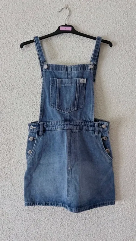 Salopette-short en jean Pull&Bear – Pull&Bear – bleu délavé 4