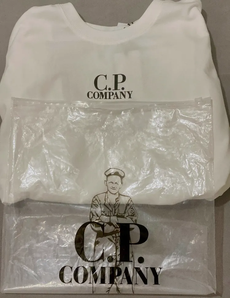 T-shirt CP Company Blanc Logo Noir Neuf Taille M-L Authentique – Cp Company – blanc – taille M 6