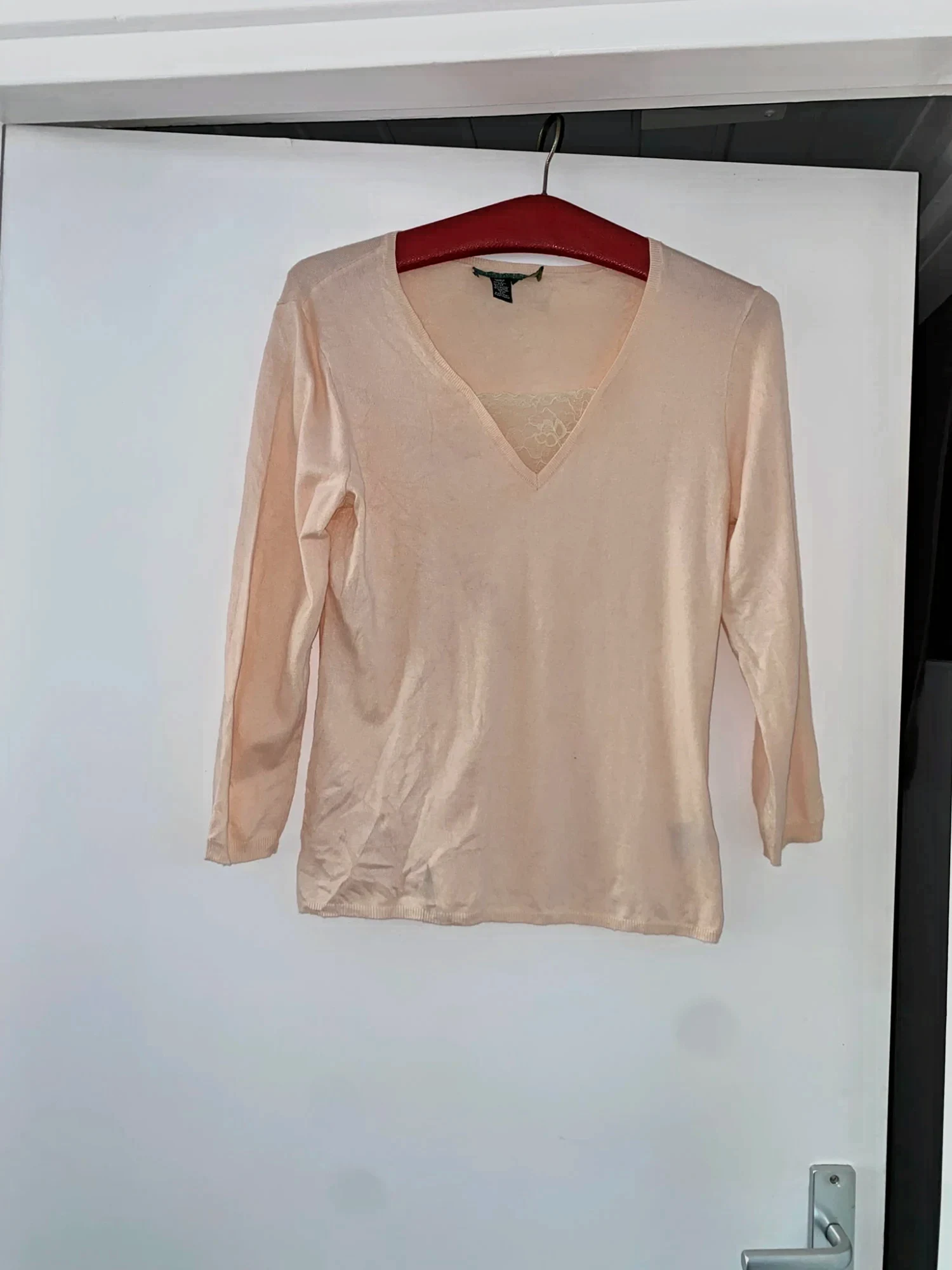 Lauren Ralph Lauren roze trui met V-hals