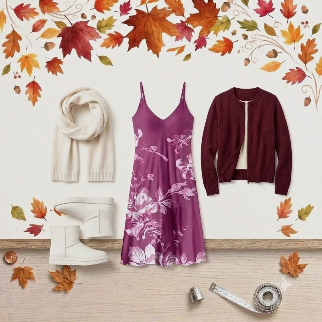 Vestido largo satinado morado floral Robe longue fleurie violette – taille L / 40 / 12