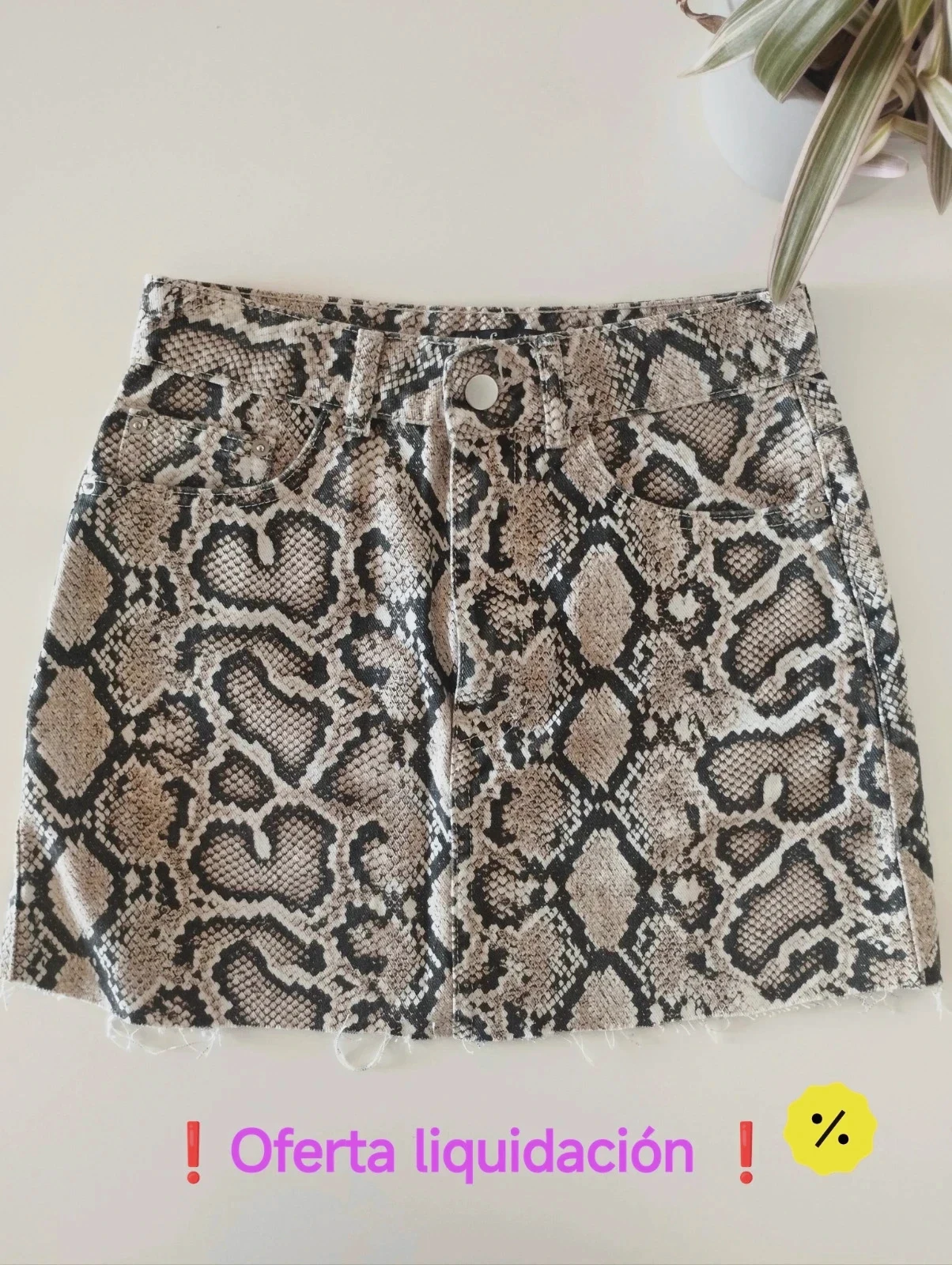 🐍 Falda Vaquera Zara Estampado Serpiente - Talla XS – Zara – taille XS / 34 / 6