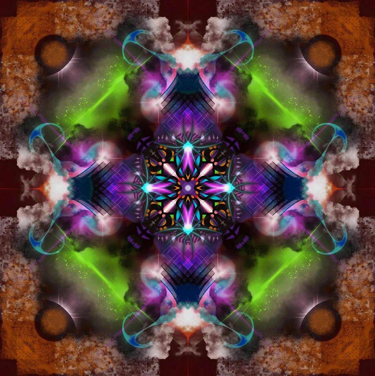 Poster mandala 29x29 cm, décoration intérieure zen art géométrique