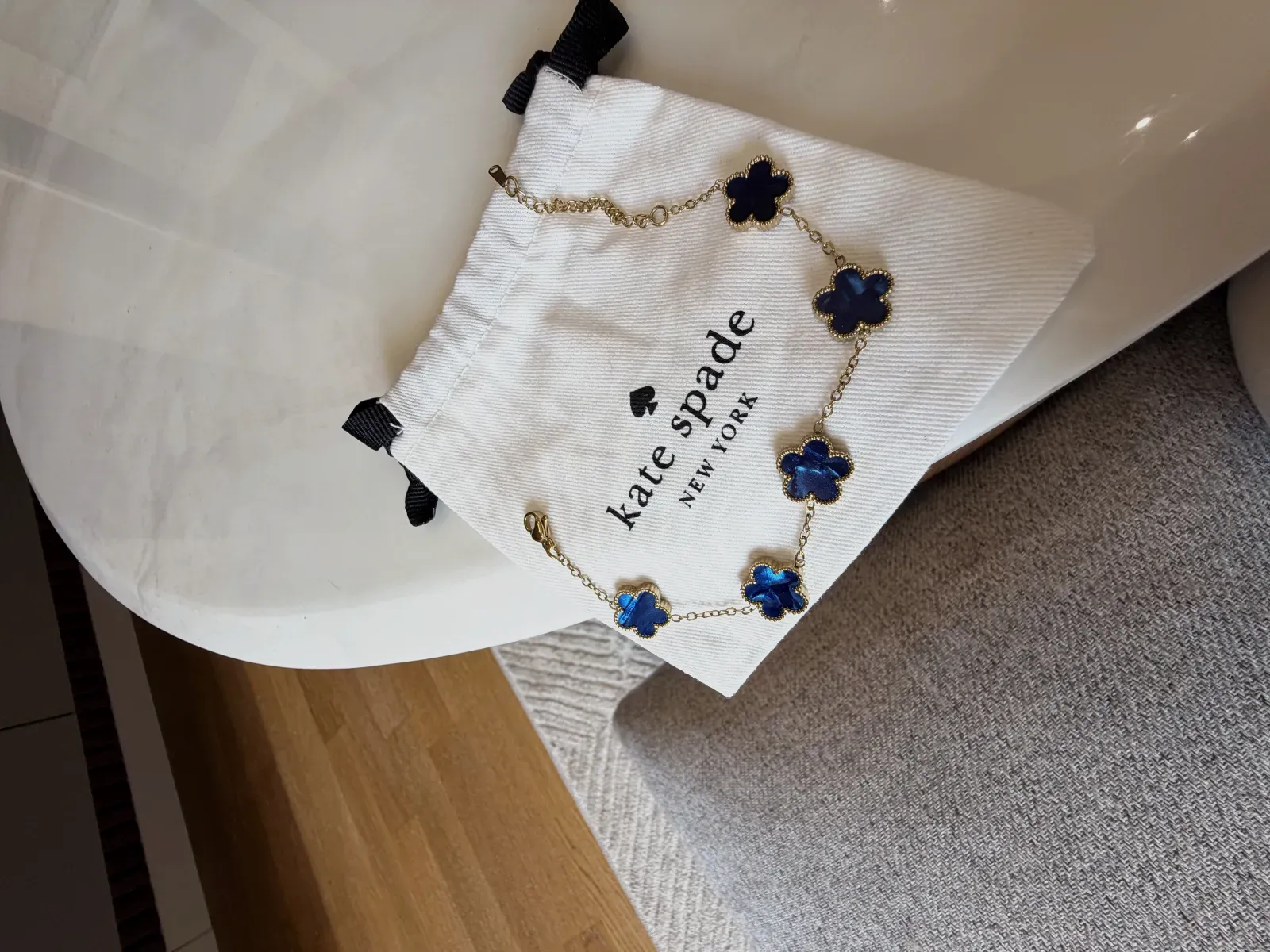Collier Kate Spade trèfles bleus – kate spade – doré et bleu – taille Taille unique 4