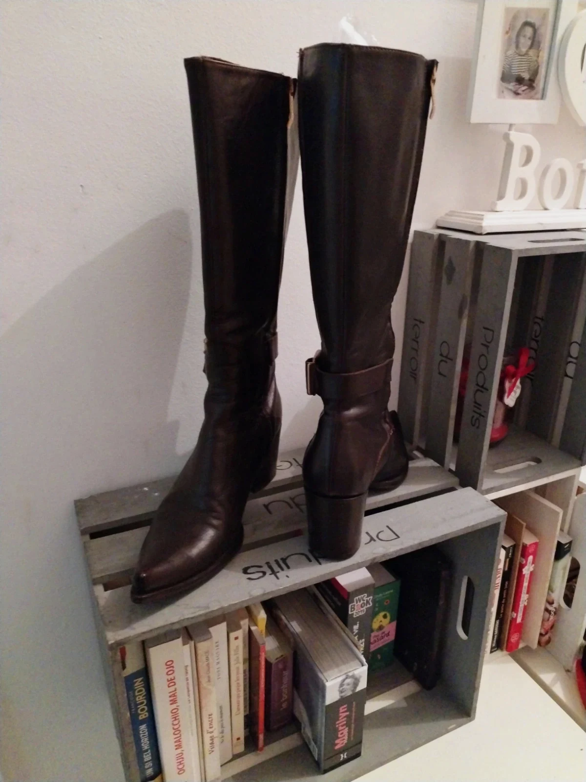 Bottes cuir marron chocolat 🍫 – R&Renzi – taille 38