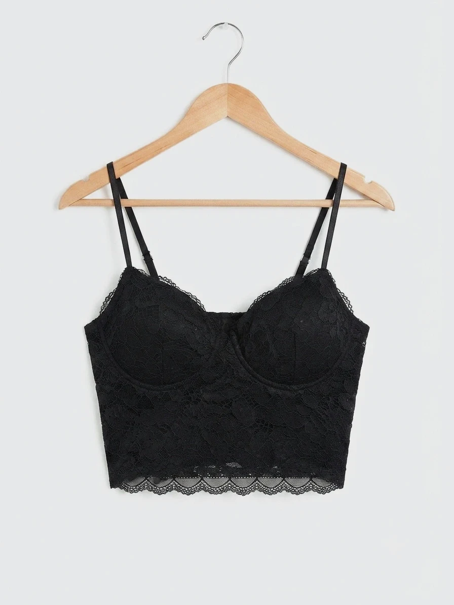 Top corsé encaje negro bustier - Talla XS / S