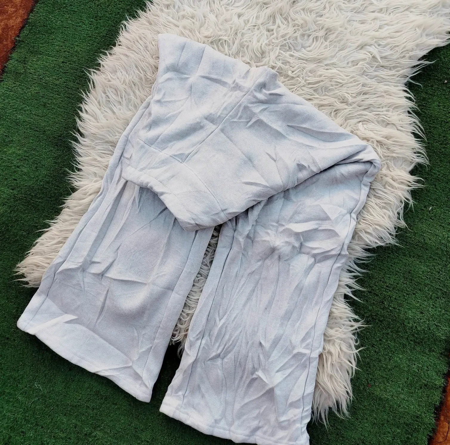 Pantalon large blanc effet froissé – no brand – blanc – taille Taille unique 3