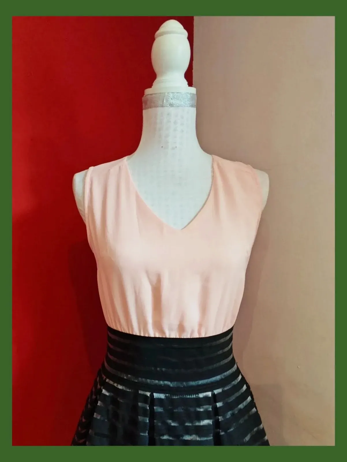 🌺 Precioso vestido para eventos rosa arriba y falda negra con transparencias – Allyson – taille M / 38 / 10 3