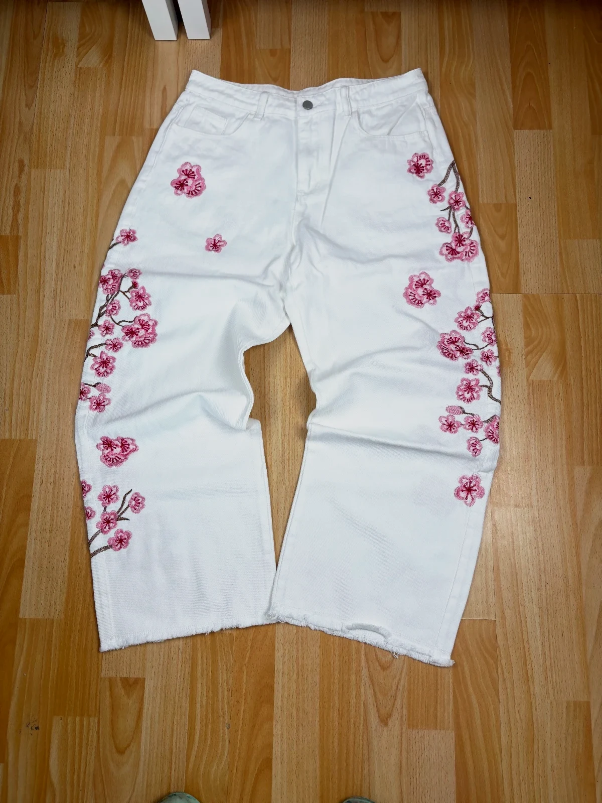 Jean Baggy motif fleur de Sakura - Taille M 
