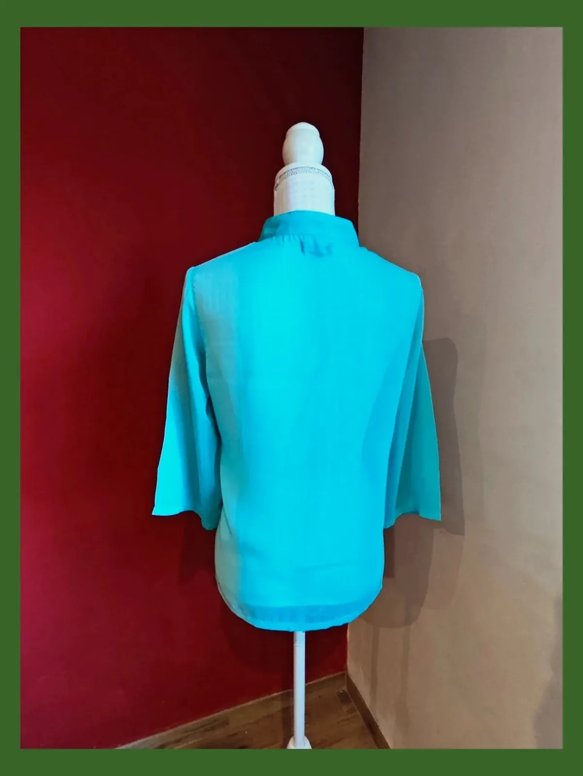 🌺Blusa de gasa azul semitransparente efecto degradado – Mysaki Yuki – taille XL / 42 / 14 5