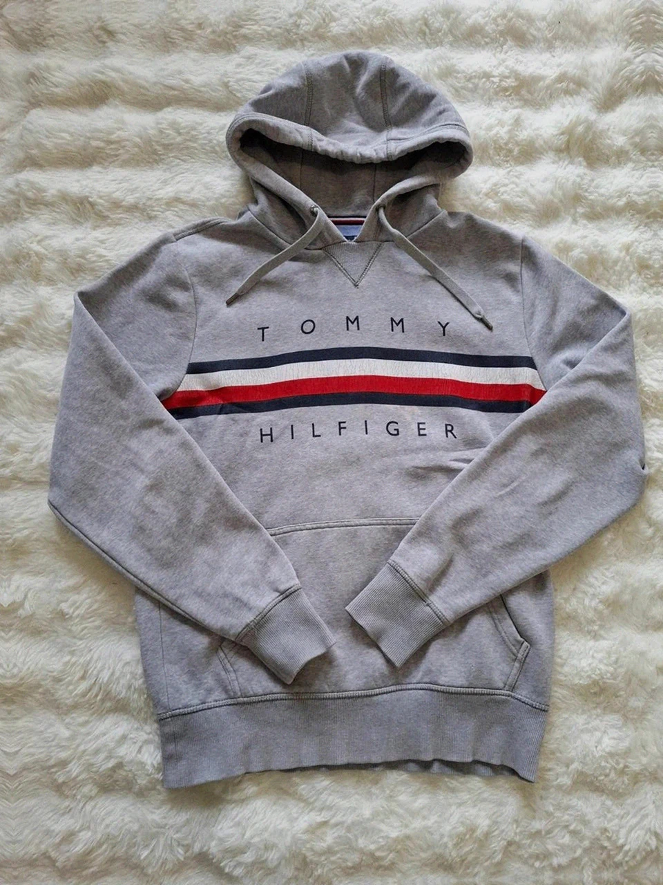 Sweat-Shirt Gris Chiné à Capuche Tommy Hilfiger T.S (36)