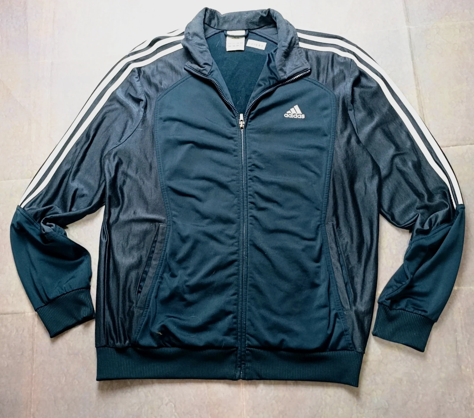 Adidas Essentials 3-Stripes Trackjacket Navy Men's M Vintage Y2K Oversized 2008 – adidas – taille M