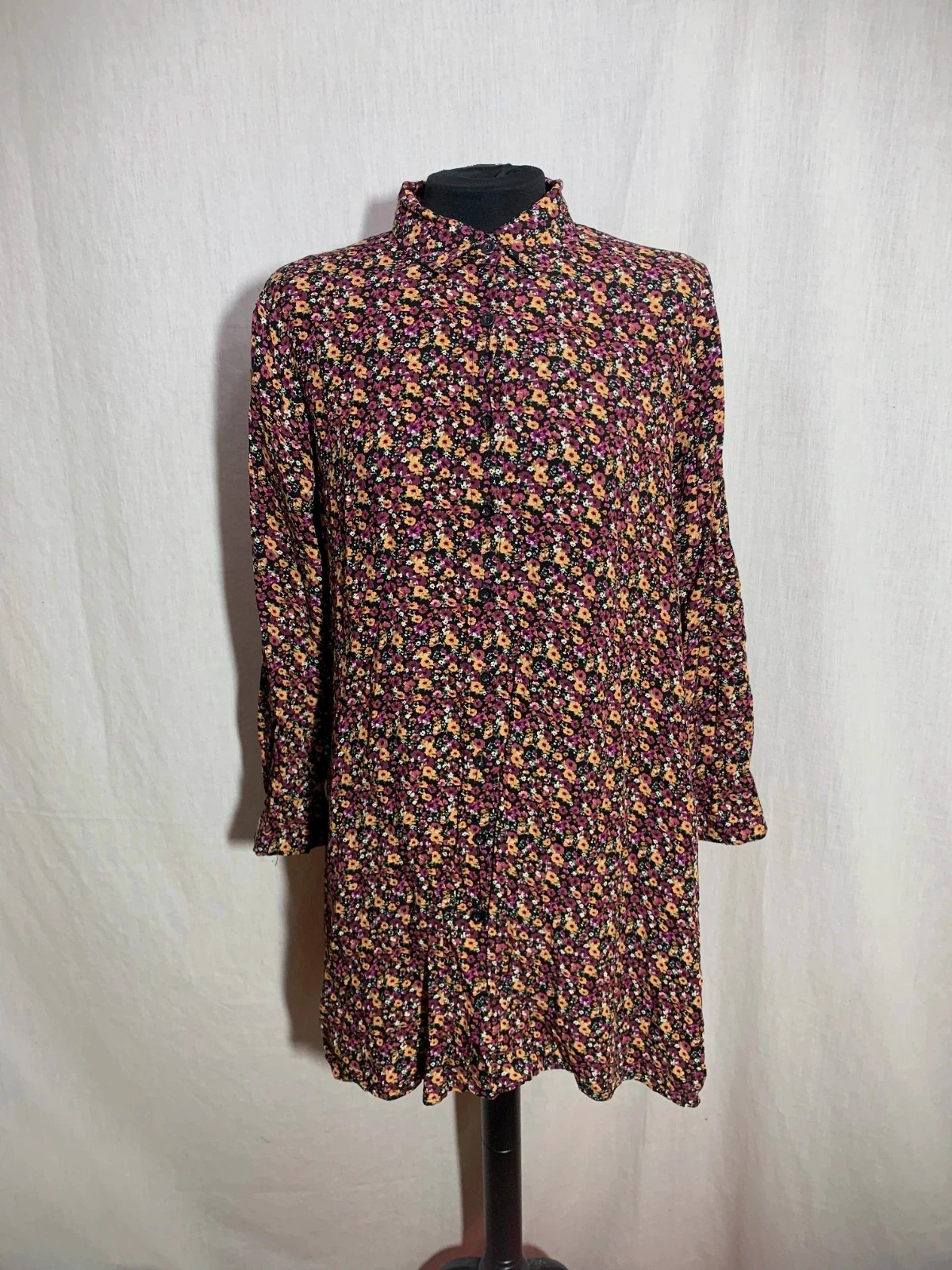 Vestido Camisero Floral de Manga Larga | Floral Shirt Dress | Local – taille M / 38 / 10