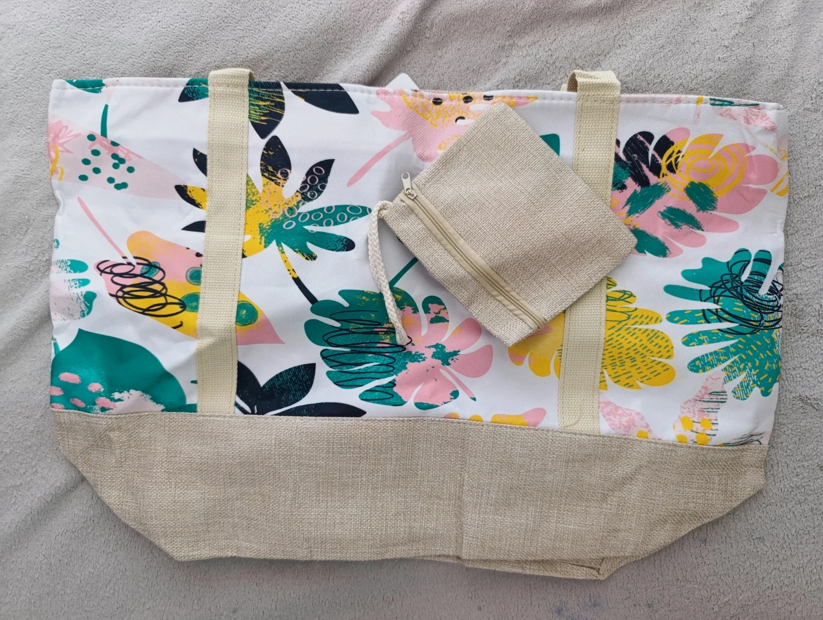 Bolso de Playa XL Floral + Neceser a Juego 🌸