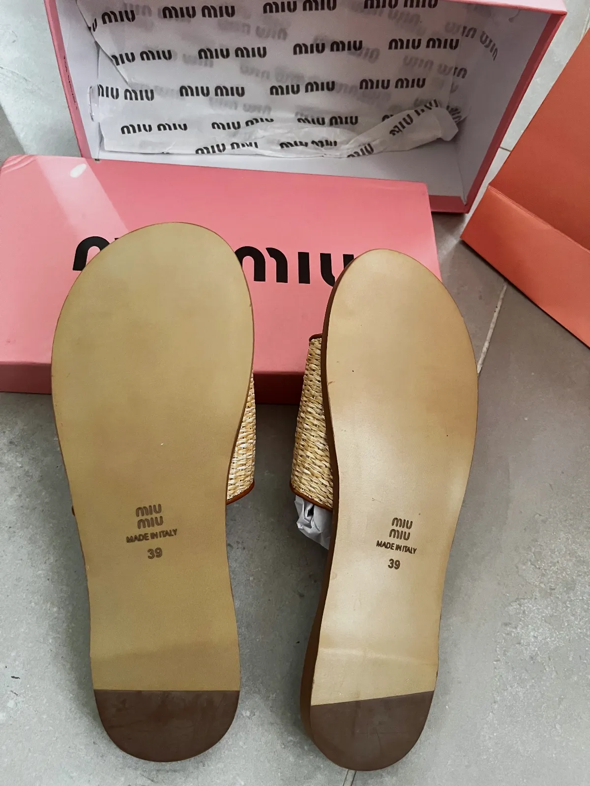 Miu Miu Sandales dorées marron – Miu Miu – doré/marron – taille EU 39 3