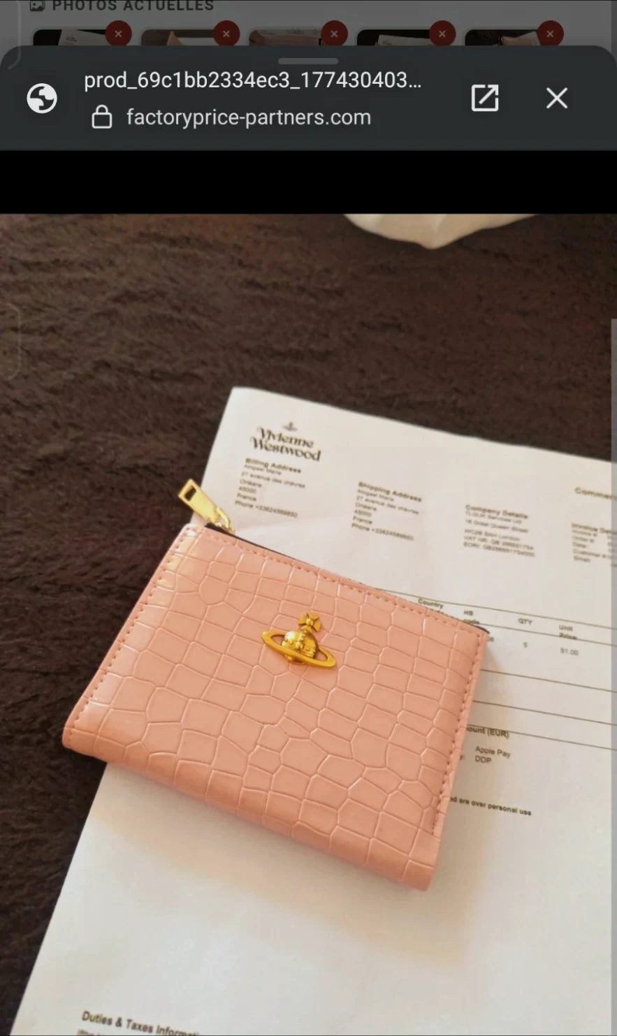 Portefeuille Vivienne Westwood rose effet crocodile