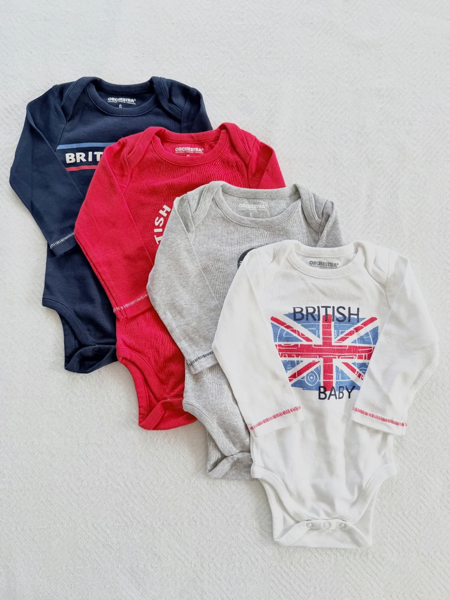 Bodies manches longues London bleu blanc rouge Orchestra 6 mois