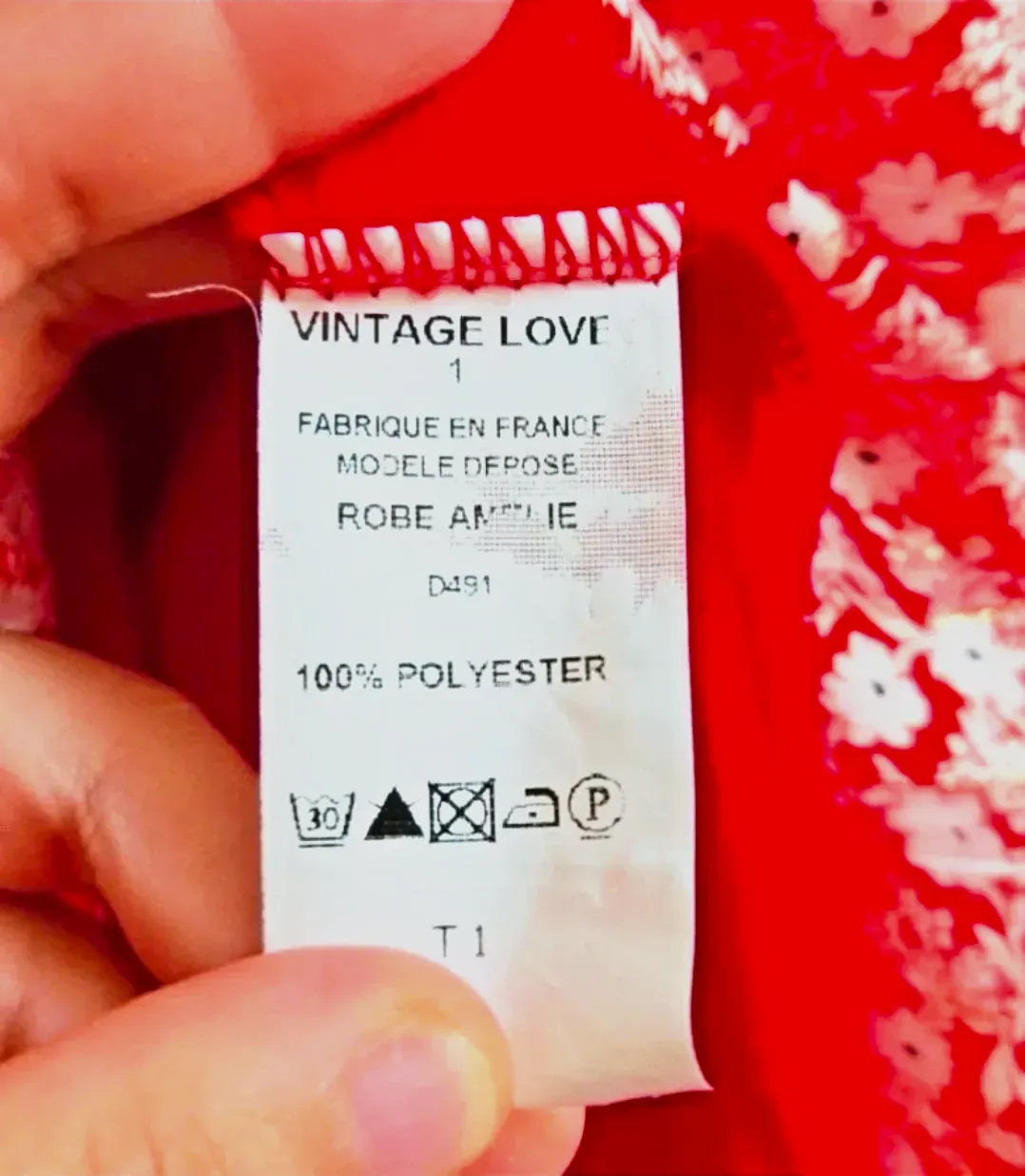 Robe Vintage Love rouge fleurie – Vintage Love – rouge – taille S 3