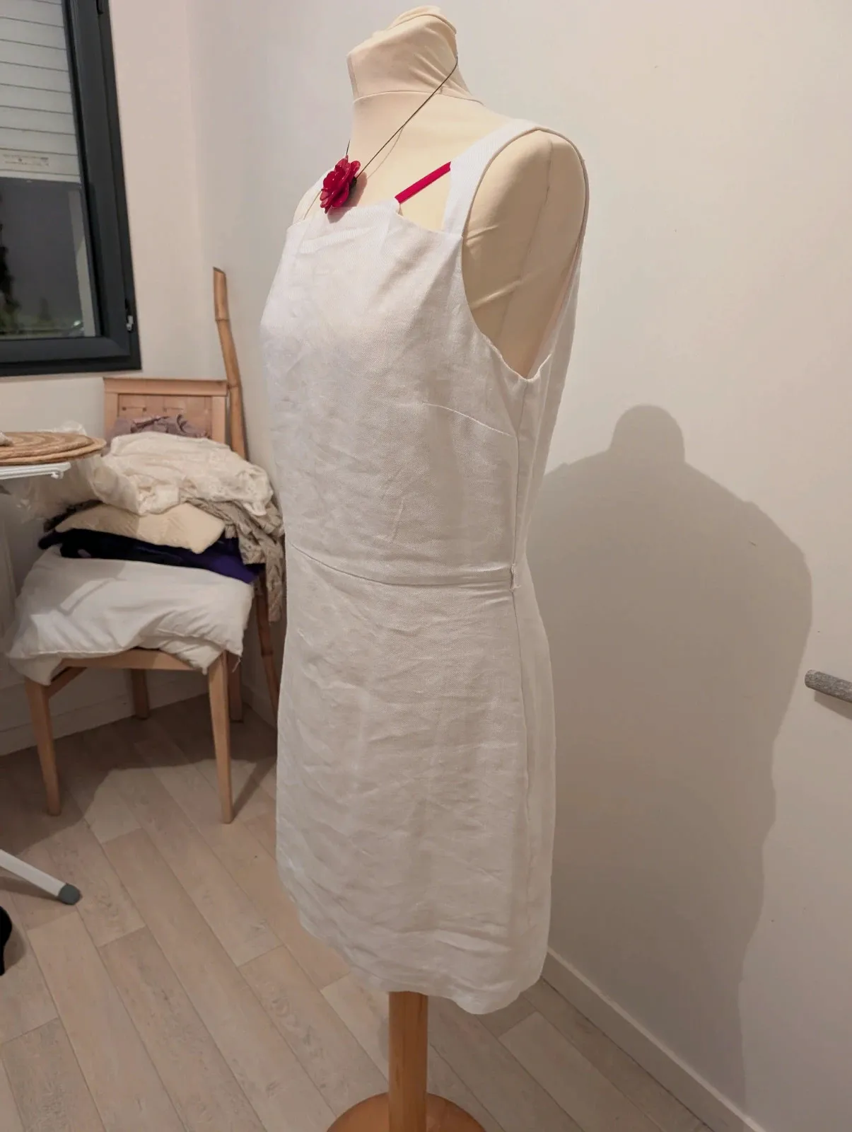 Robe en lin mi-longue blanche marque Nina Kalio taille 42 – Nina Kalio – taille XL / 42 / 14 4
