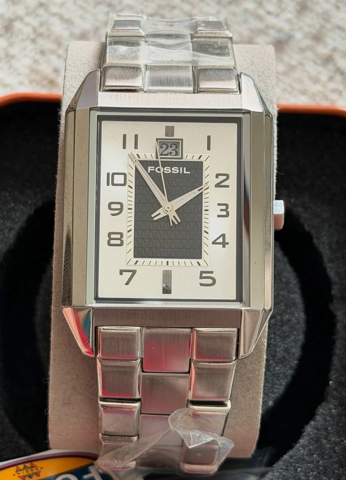 Montre Fossil Homme Rectangulaire Neuve (fs4406) - Acier Inoxydable