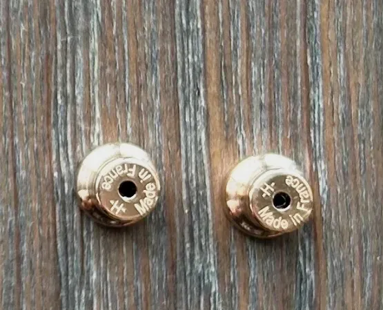 Boucles d'oreilles  Hermès Mini Pop H doré et beige  – Hermès – doré et beige 4