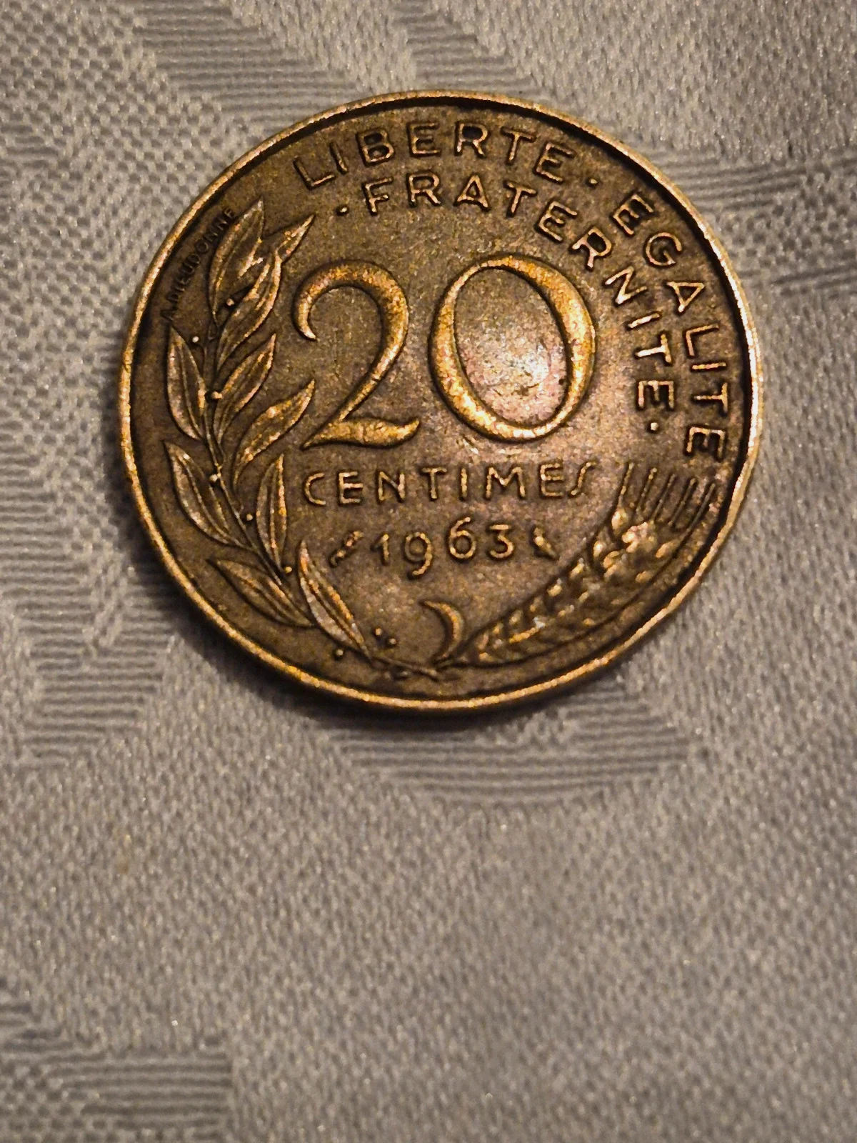 Pièce de 20 centimes français (1963)