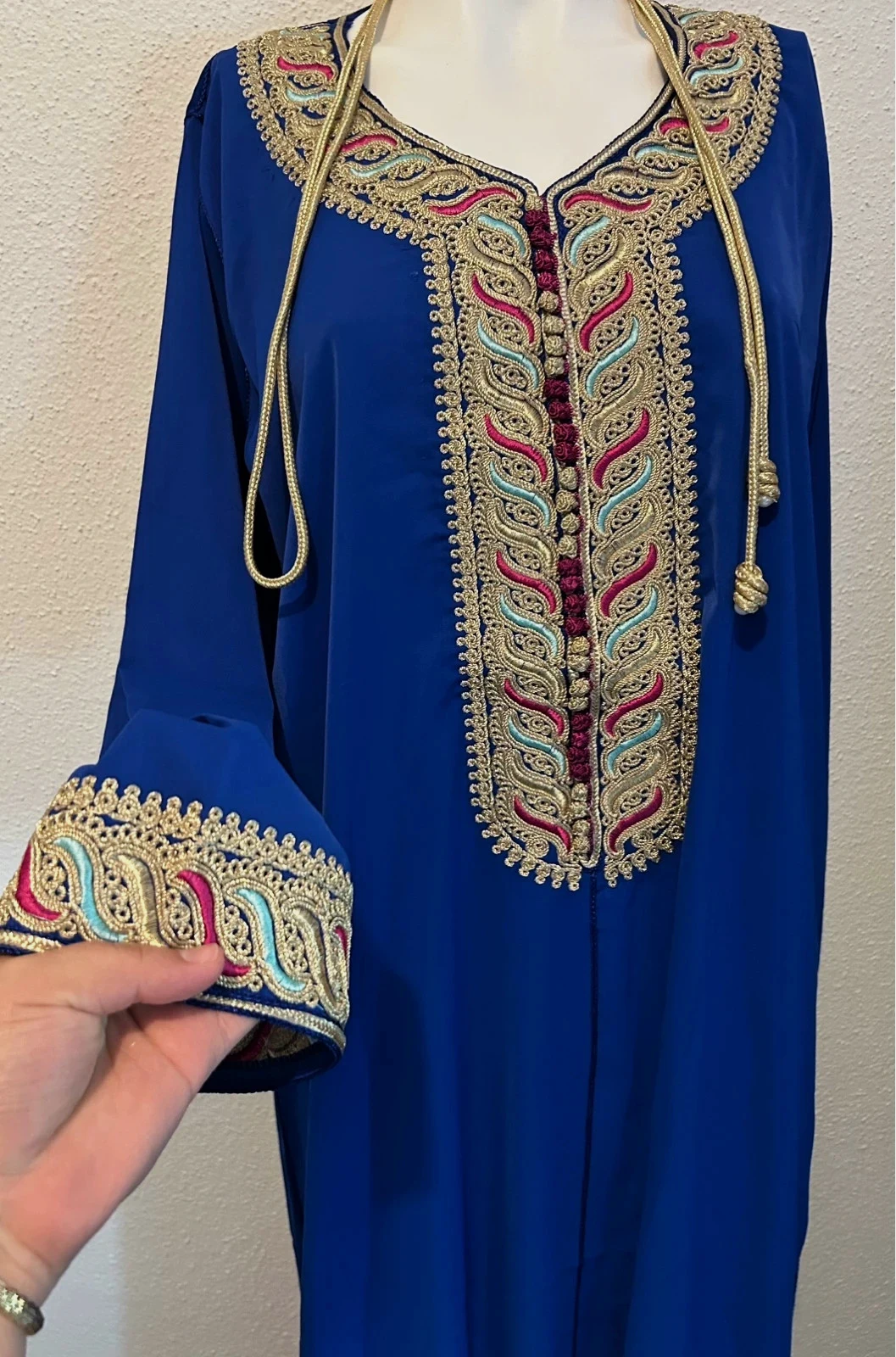Caftan crêpe de soie original L/XL – SOIE – taille XL / 42 / 14