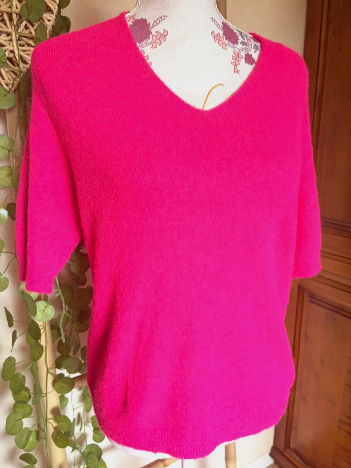 🌺Pull col V flash fuchsia 36/40