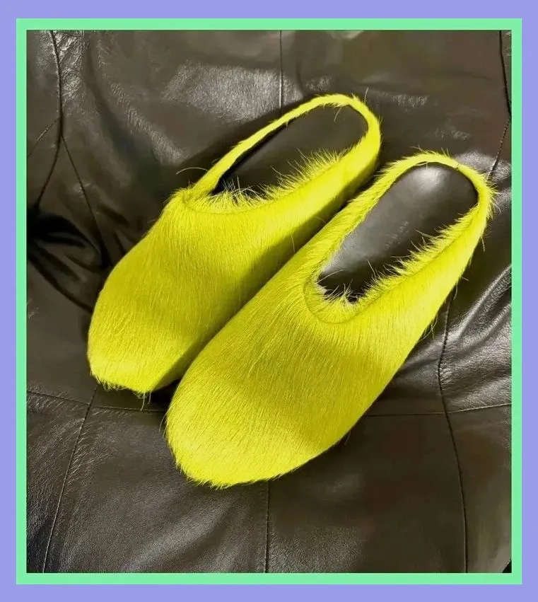 Mules Marni Long Haircalf Fussbett Sabot Light Lime Green núm.44 😍 – Marni – taille 44 2