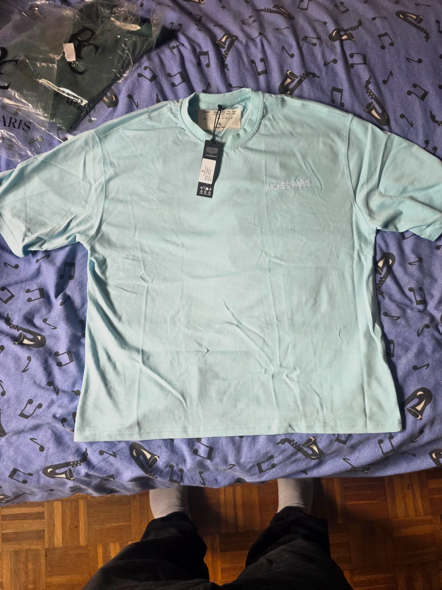 T-shirt Riches Paris bleu ciel taille XL