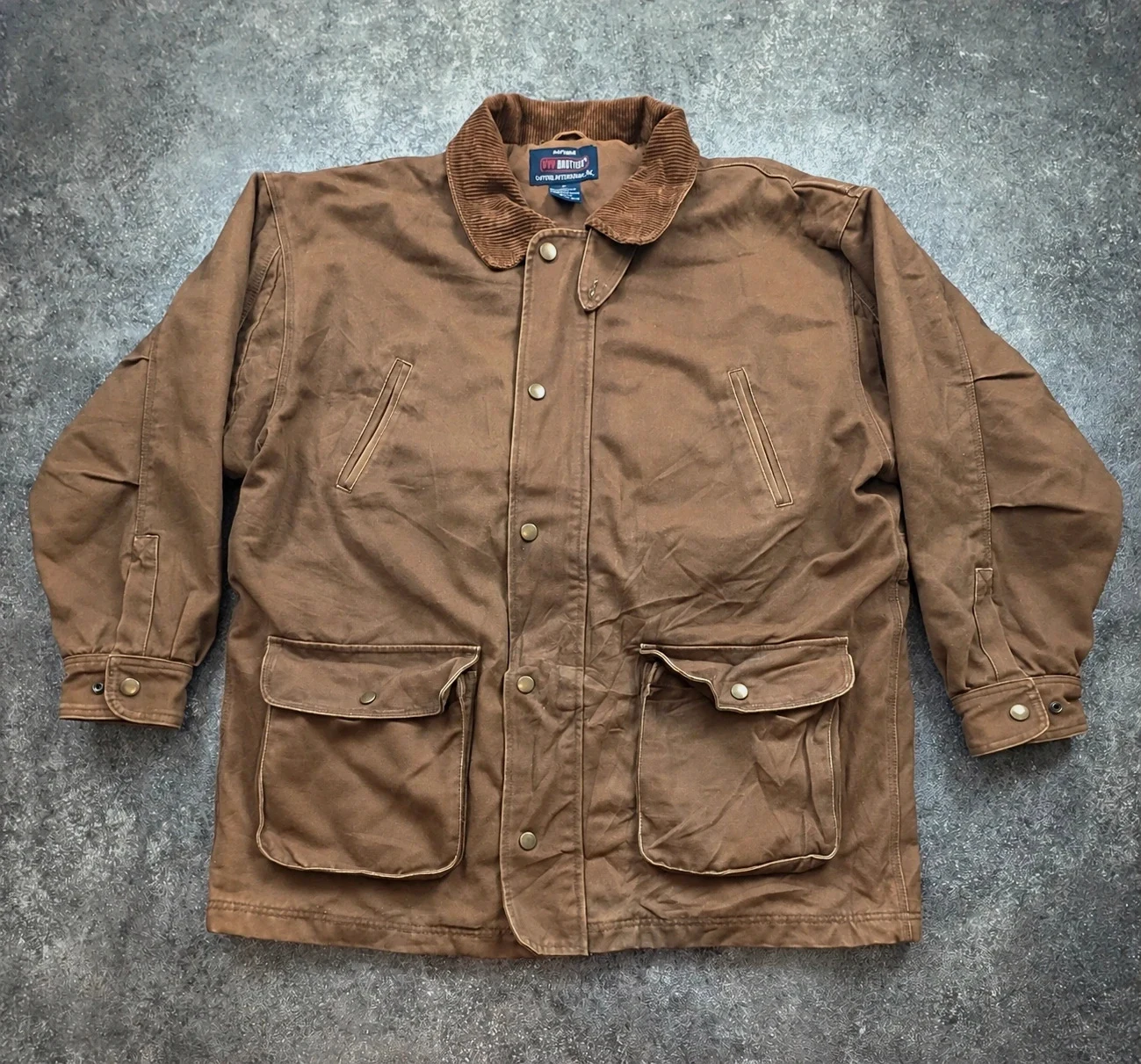 Five Brother Field Jacket Chore Coat Workwear 2XL marron col velours doublée vintage