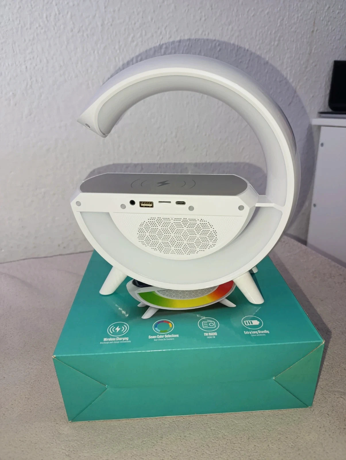 Lámpara LED G Bluetooth Carga Inalámbrica Radio FM Altavoz – led wireless